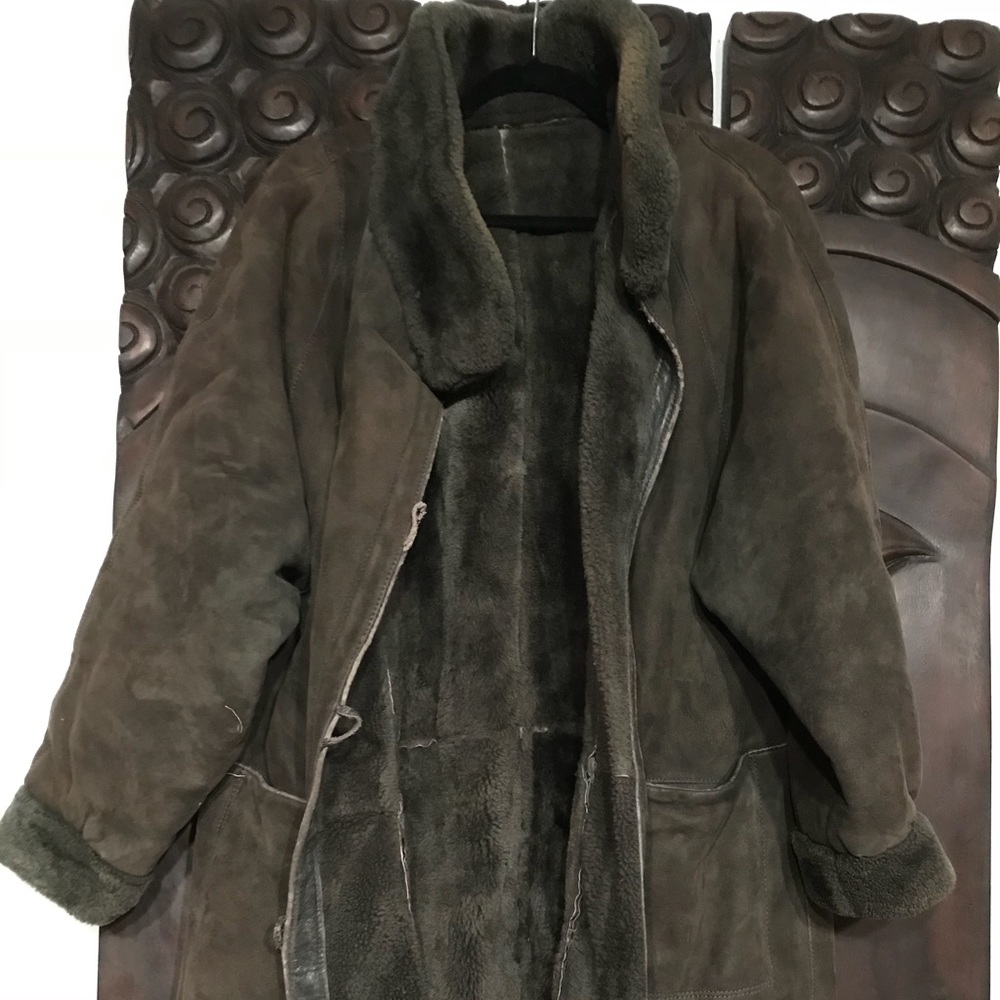 Olive Green Shearling Coat